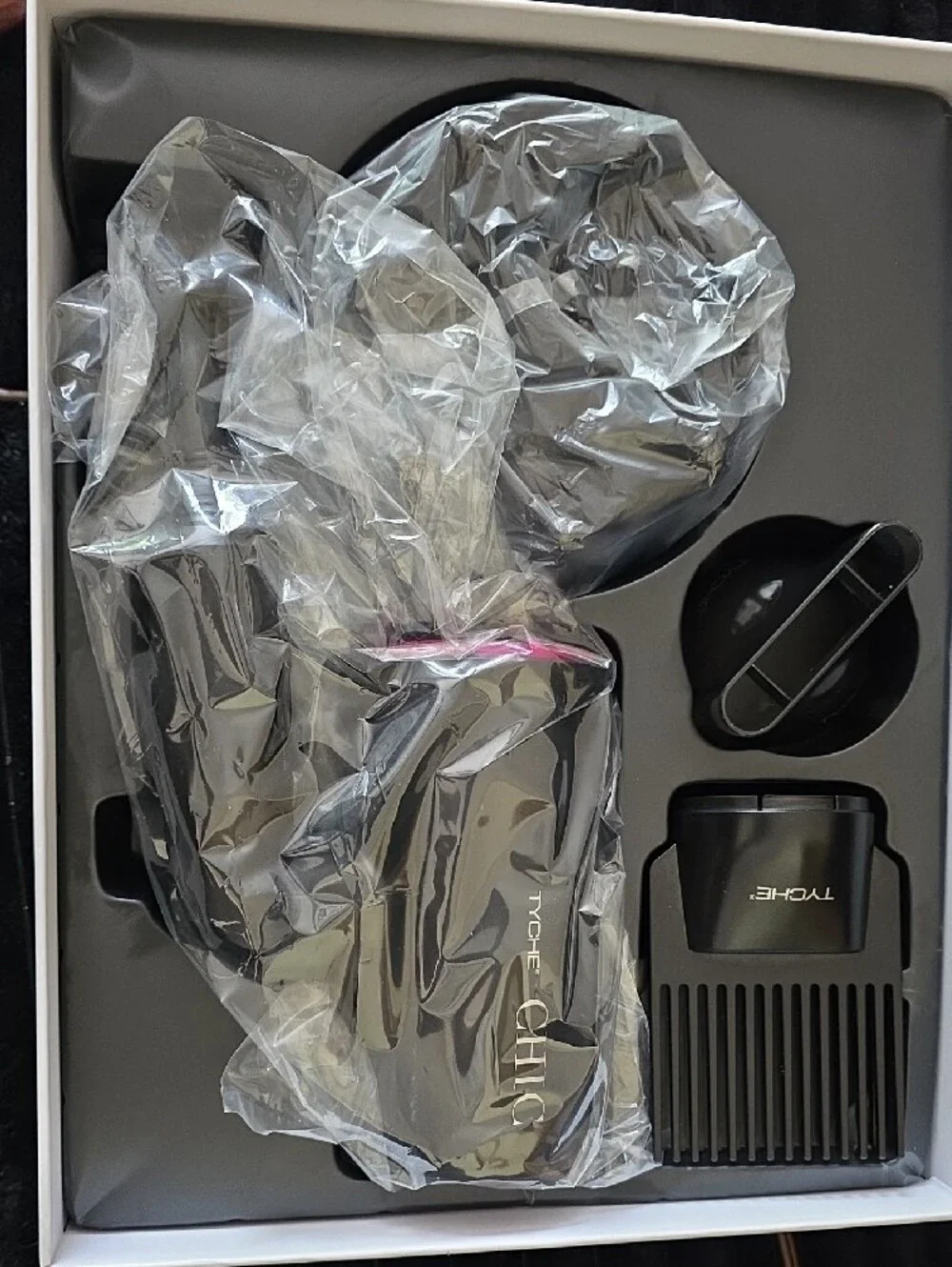 Tyche CHIC Compact Hair Dryer in Black with Purple Accent